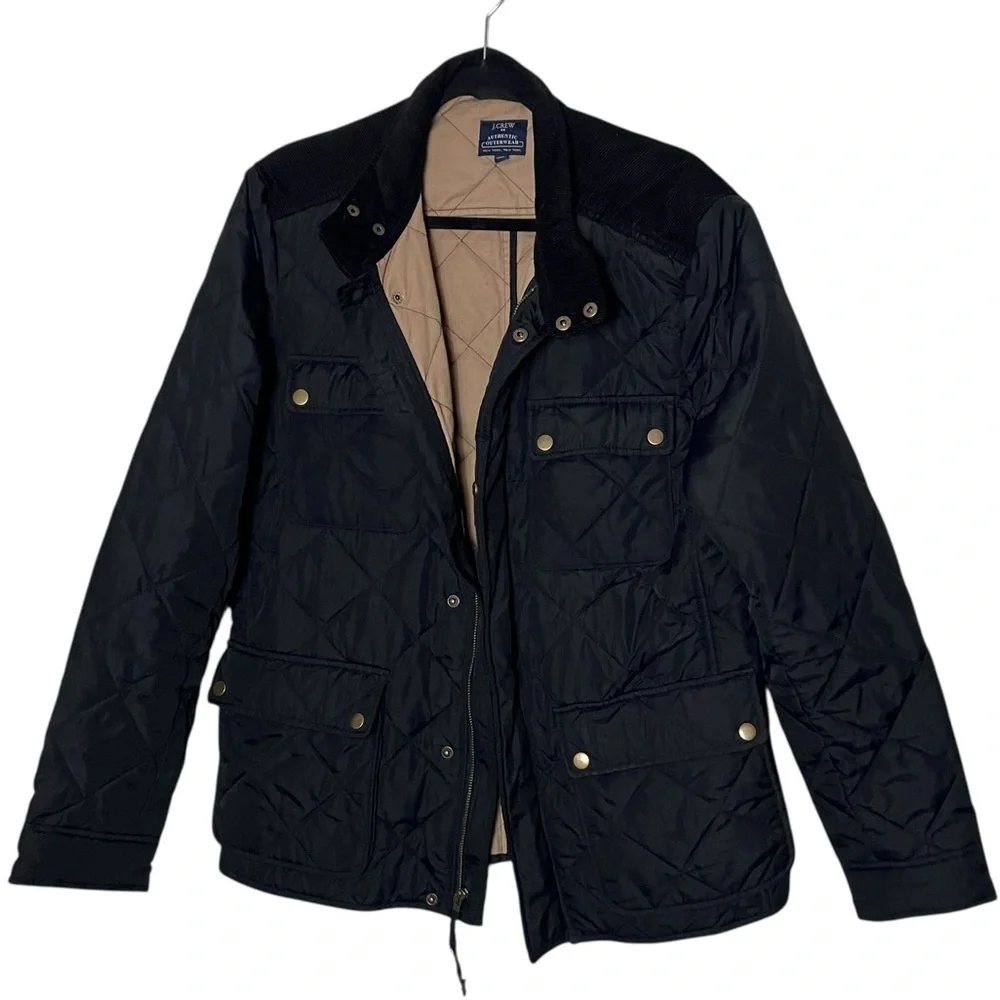 J. Crew Greyson Quilted Field‎ Jacket Black Size Medium